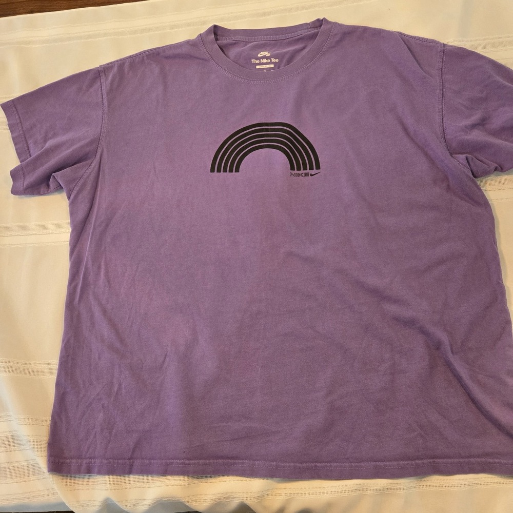 Nike SB Short Sleeve Shirt Men's XL Solid Purple Crewneck Skateboarding
